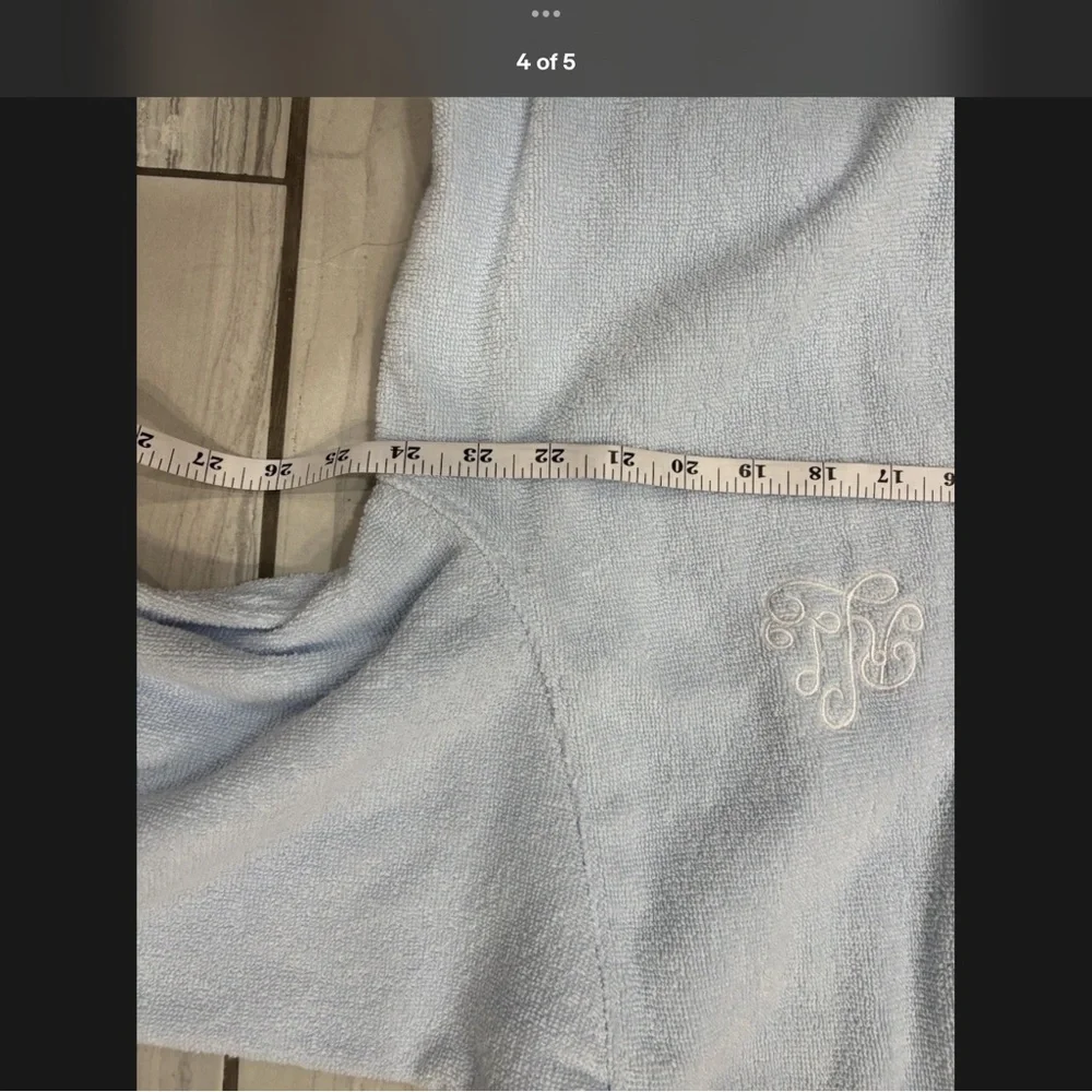 Ralph Lauren Soft Blue Terry Cloth Robe Bathrobe - Picture 4 of 5